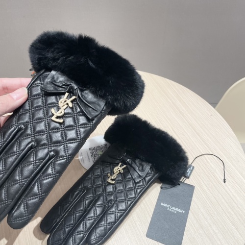 Replica Yves Saint Laurent Gloves For Women #1269683 $52.00 USD for Wholesale