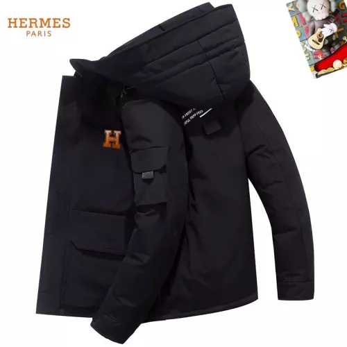 Replica Hermes Down Feather Coat Long Sleeved For Men #1272572 $82.00 USD for Wholesale