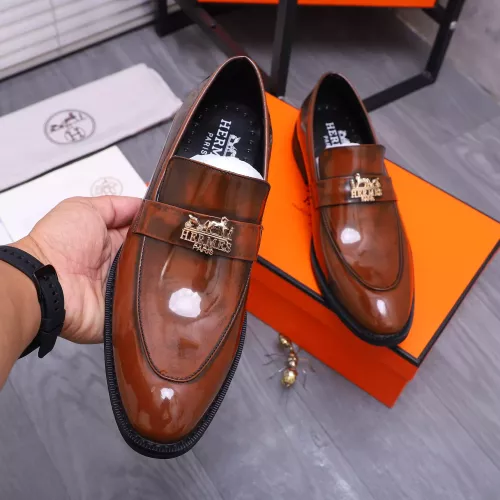 Replica Hermes Leather Shoes For Men #1273696 $85.00 USD for Wholesale