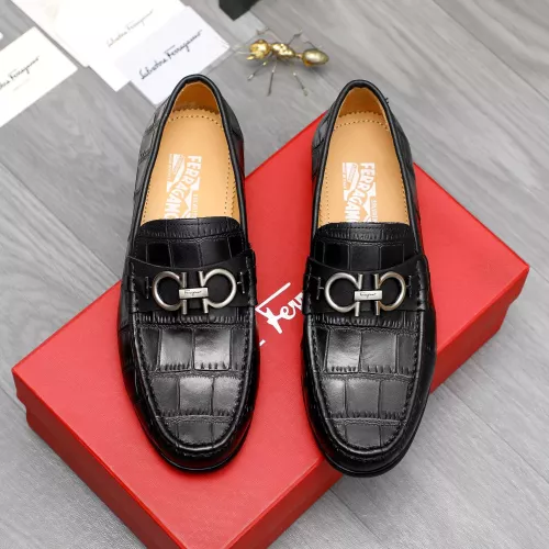 Replica Salvatore Ferragamo Leather Shoes For Men #1274221 $88.00 USD for Wholesale