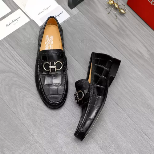 Replica Salvatore Ferragamo Leather Shoes For Men #1274221 $88.00 USD for Wholesale