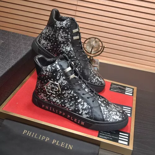 Replica Philipp Plein PP High Tops Shoes For Men #1274372 $88.00 USD for Wholesale