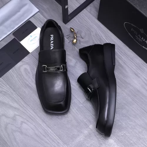 Replica Prada Leather Shoes For Men #1274390 $96.00 USD for Wholesale