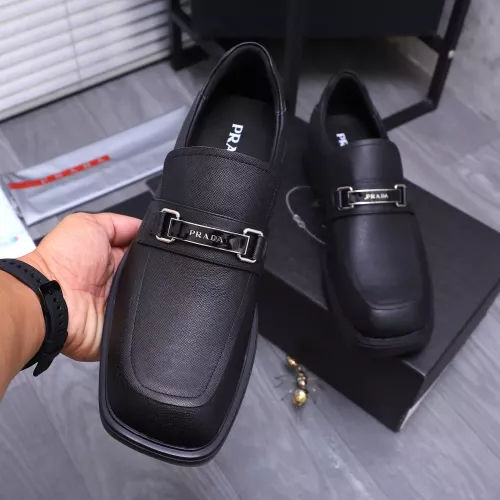 Replica Prada Leather Shoes For Men #1274391 $96.00 USD for Wholesale