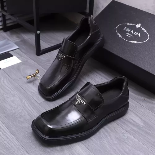 Prada Leather Shoes For Men #1274395 $96.00 USD, Wholesale Replica Prada Leather Shoes