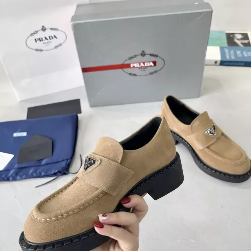 Replica Prada Leather Shoes For Women #1274402 $98.00 USD for Wholesale