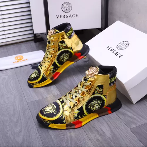 Versace High Tops Shoes For Women #1274452 $76.00 USD, Wholesale Replica Versace High Tops Shoes