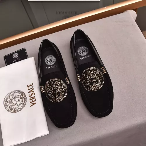 Versace Leather Shoes For Women #1274477 $76.00 USD, Wholesale Replica Versace Leather Shoes