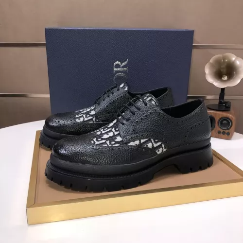 Replica Christian Dior Leather Shoes For Men #1274590 $92.00 USD for Wholesale