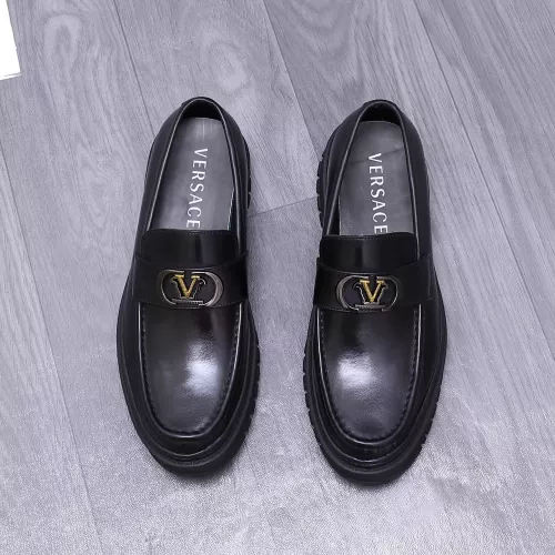 Replica Versace Leather Shoes For Men #1275018 $88.00 USD for Wholesale