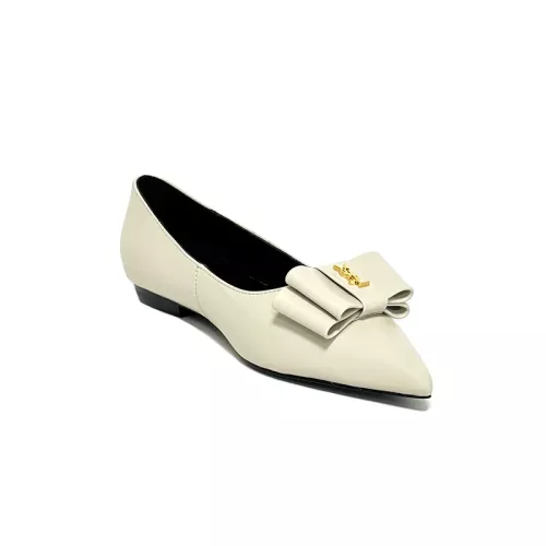 Replica Yves Saint Laurent YSL Flat Shoes For Women #1275996 $98.00 USD for Wholesale