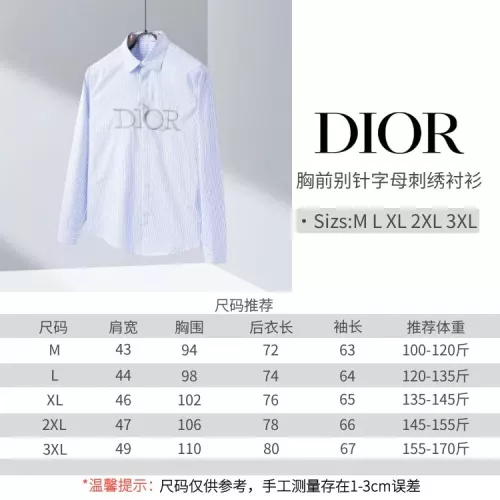 Replica Christian Dior Shirts Long Sleeved For Men #1277797 $68.00 USD for Wholesale