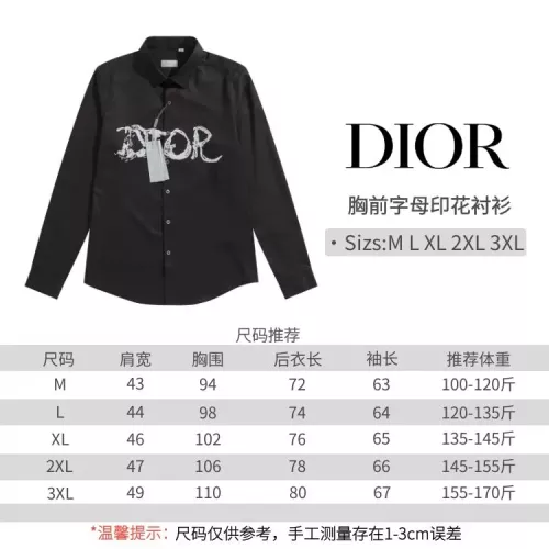 Replica Christian Dior Shirts Long Sleeved For Men #1277890 $68.00 USD for Wholesale