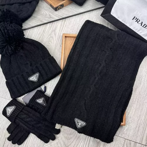 Prada Hat and Scarf and Glove Set #1279952 $52.00 USD, Wholesale Replica Prada Hat and Scarf and Glove Set