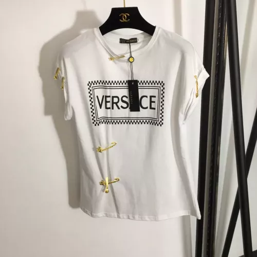 Versace T-Shirts Short Sleeved For Women #1280052 $60.00 USD, Wholesale Replica Versace T-Shirts