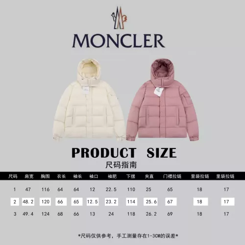 Replica Moncler Down Feather Coat Long Sleeved For Women #1280192 $162.00 USD for Wholesale