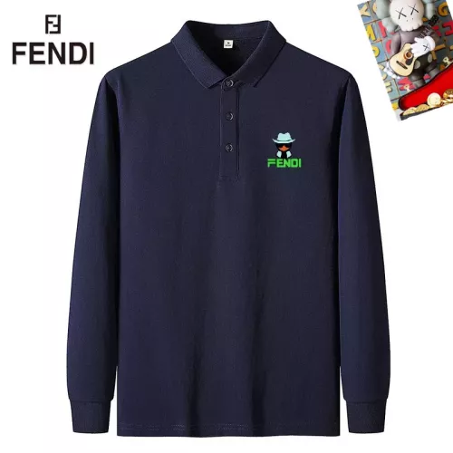 Fendi T-Shirts Long Sleeved For Men #1281828 $40.00 USD, Wholesale Replica Fendi T-Shirts