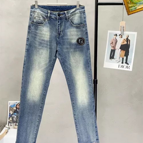 Replica Fendi Jeans For Men #1282227 $48.00 USD for Wholesale