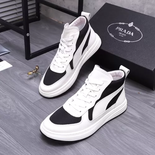 Prada High Top Shoes For Men #1283955 $85.00 USD, Wholesale Replica Prada High Top Shoes