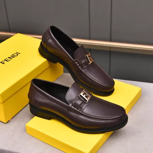 Replica Fendi Leather Shoes For Men #1284238 $92.00 USD for Wholesale