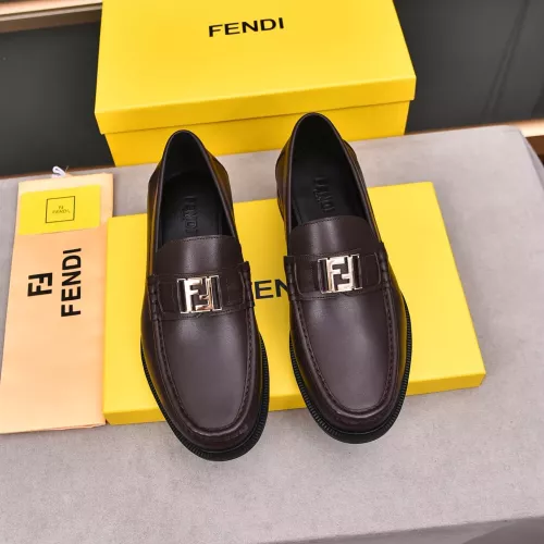 Replica Fendi Leather Shoes For Men #1284238 $92.00 USD for Wholesale