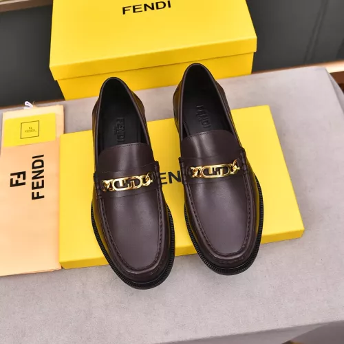 Replica Fendi Leather Shoes For Men #1284239 $92.00 USD for Wholesale