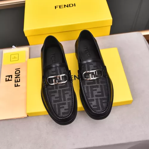 Replica Fendi Leather Shoes For Men #1284240 $92.00 USD for Wholesale