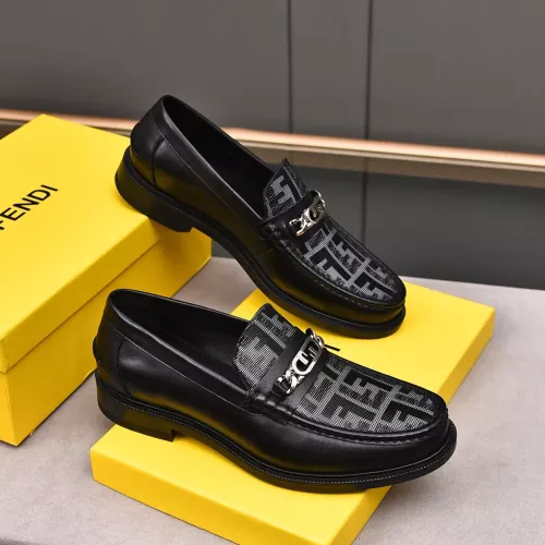 Replica Fendi Leather Shoes For Men #1284242 $92.00 USD for Wholesale