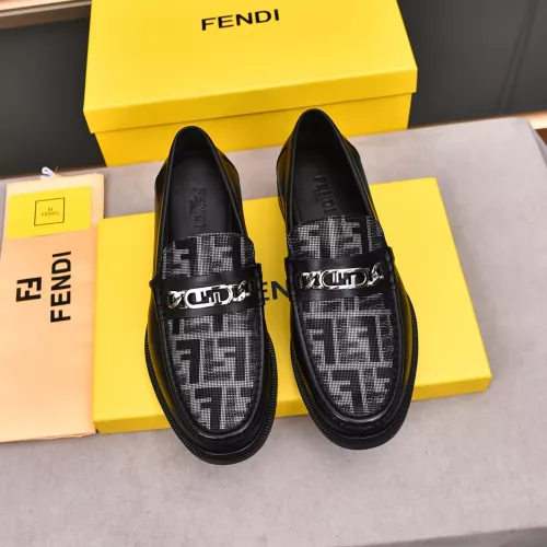 Replica Fendi Leather Shoes For Men #1284242 $92.00 USD for Wholesale