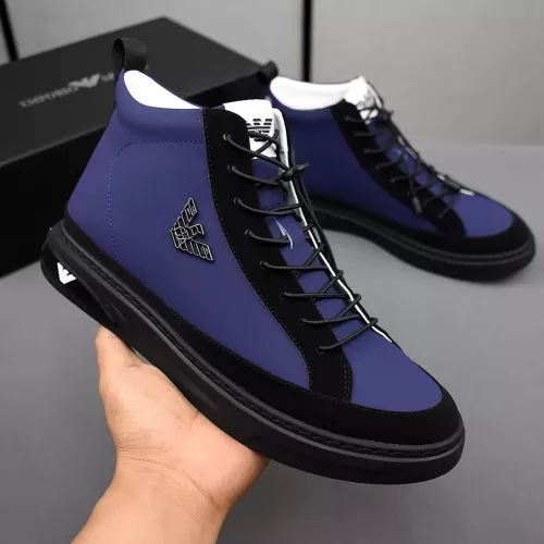 Replica Armani High Tops Shoes For Men #1284313 $82.00 USD for Wholesale