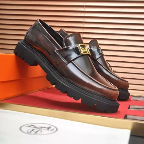 Replica Hermes Leather Shoes For Men #1284369 $125.00 USD for Wholesale