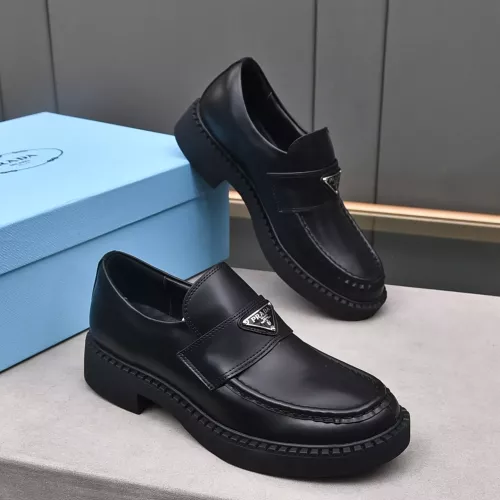 Replica Prada Leather Shoes For Men #1284425 $100.00 USD for Wholesale