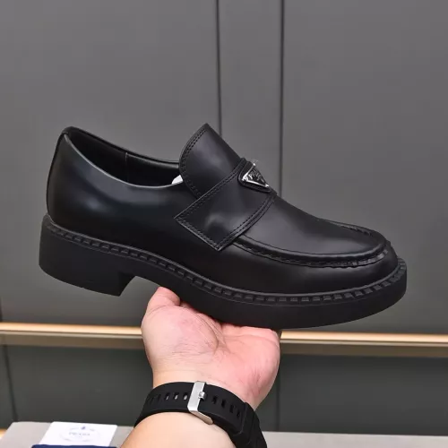 Replica Prada Leather Shoes For Men #1284425 $100.00 USD for Wholesale