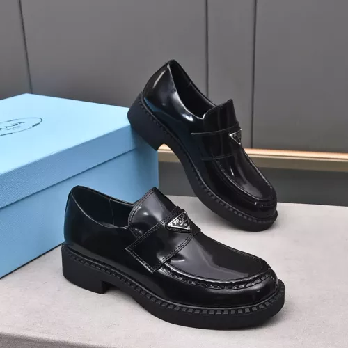 Replica Prada Leather Shoes For Men #1284427 $100.00 USD for Wholesale