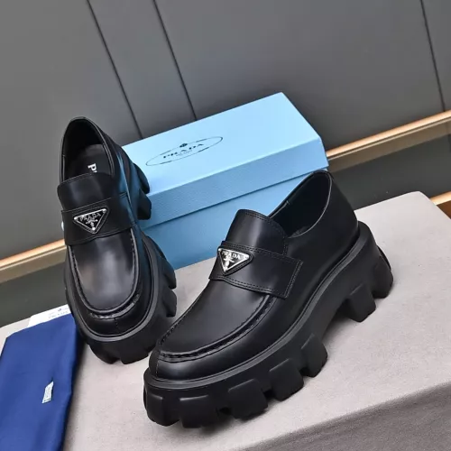 Prada Leather Shoes For Men #1284429 $100.00 USD, Wholesale Replica Prada Leather Shoes