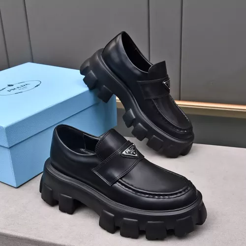 Replica Prada Leather Shoes For Men #1284429 $100.00 USD for Wholesale