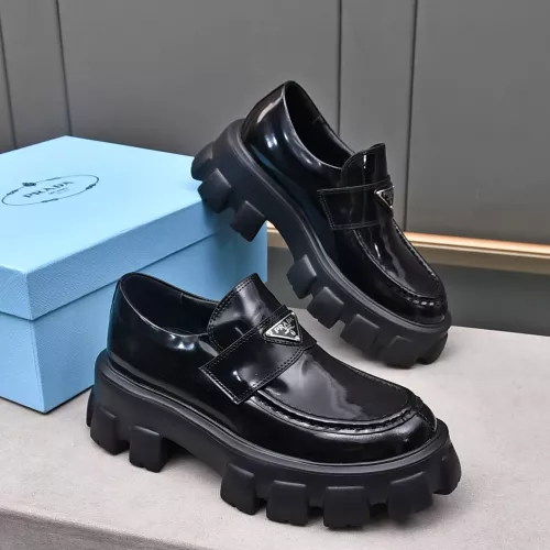 Replica Prada Leather Shoes For Men #1284431 $100.00 USD for Wholesale