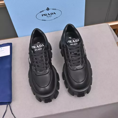 Replica Prada Leather Shoes For Women #1284435 $100.00 USD for Wholesale