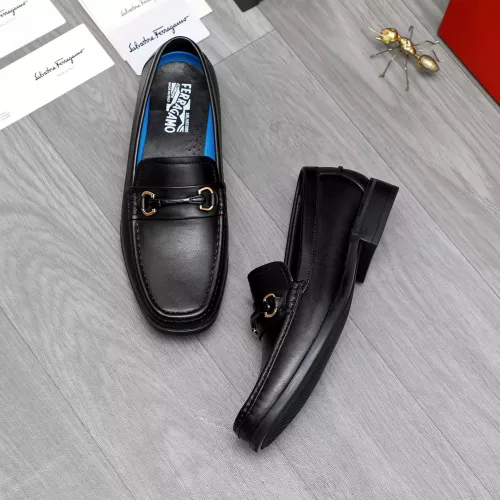 Replica Salvatore Ferragamo Leather Shoes For Men #1284696 $88.00 USD for Wholesale