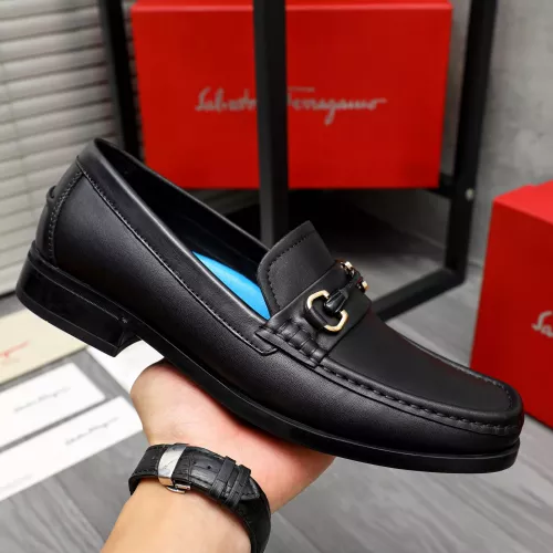 Replica Salvatore Ferragamo Leather Shoes For Men #1284696 $88.00 USD for Wholesale