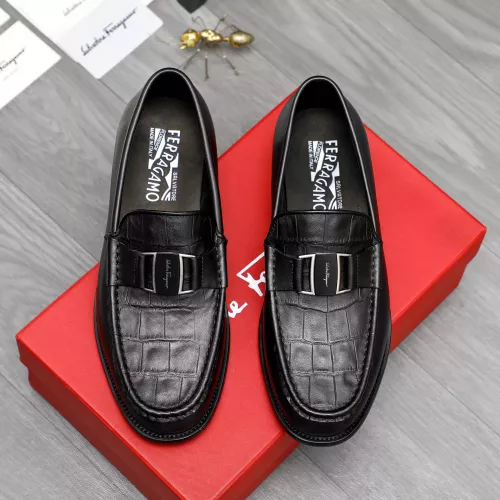 Replica Salvatore Ferragamo Leather Shoes For Men #1284698 $100.00 USD for Wholesale