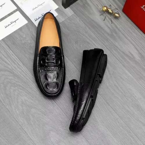 Replica Salvatore Ferragamo Leather Shoes For Men #1284736 $68.00 USD for Wholesale