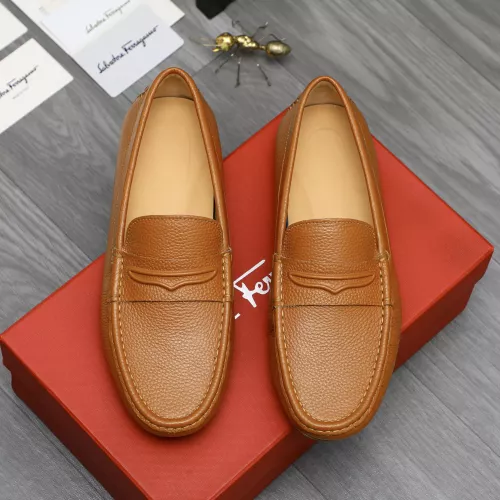 Replica Salvatore Ferragamo Leather Shoes For Men #1284739 $68.00 USD for Wholesale