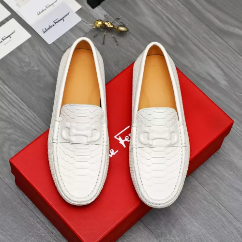 Replica Salvatore Ferragamo Leather Shoes For Men #1284750 $68.00 USD for Wholesale