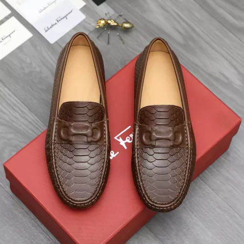 Replica Salvatore Ferragamo Leather Shoes For Men #1284752 $68.00 USD for Wholesale