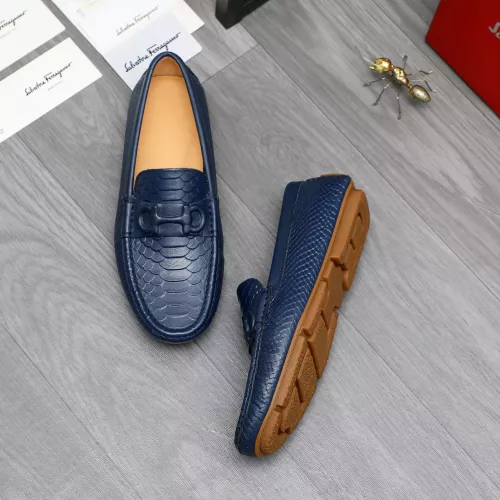 Replica Salvatore Ferragamo Leather Shoes For Men #1284753 $68.00 USD for Wholesale