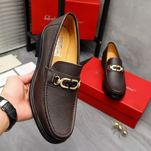 Replica Salvatore Ferragamo Leather Shoes For Men #1284766 $88.00 USD for Wholesale