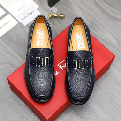 Replica Salvatore Ferragamo Leather Shoes For Men #1284767 $88.00 USD for Wholesale