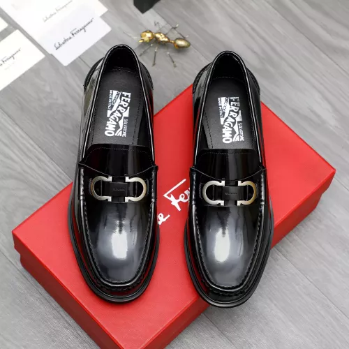 Replica Salvatore Ferragamo Leather Shoes For Men #1284769 $88.00 USD for Wholesale