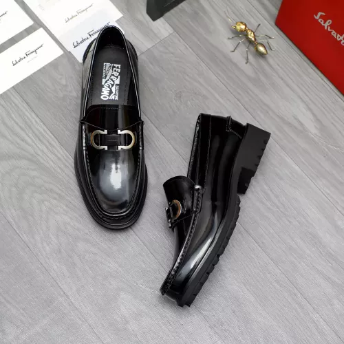 Replica Salvatore Ferragamo Leather Shoes For Men #1284769 $88.00 USD for Wholesale